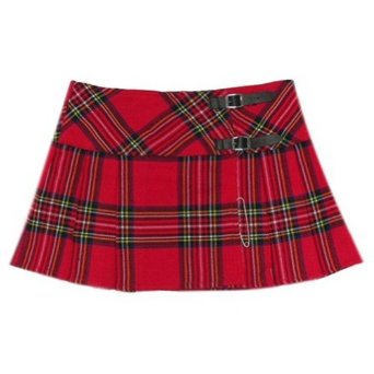 Mini jupe écossaise rouge